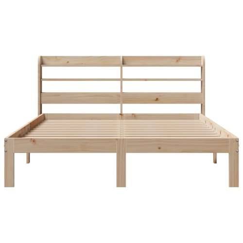 Okvir za krevet s uzglavljem 135 x 190 cm od masivne borovine - Prirodna 135 x 190 cm Cijena