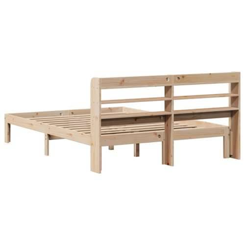 Okvir za krevet s uzglavljem 135 x 190 cm od masivne borovine - Prirodna 135 x 190 cm Cijena