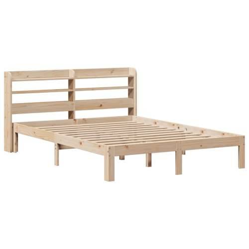 Okvir za krevet s uzglavljem 120 x 200 cm od masivne borovine - Prirodna 120 x 200 cm Cijena