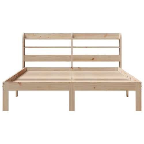 Okvir za krevet s uzglavljem 120 x 200 cm od masivne borovine - Prirodna 120 x 200 cm Cijena