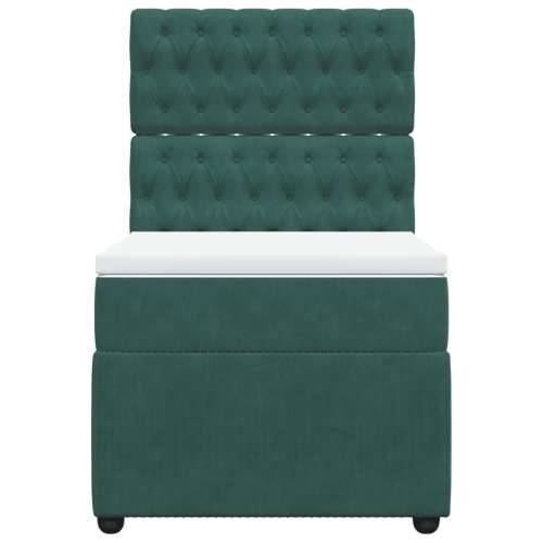 Box spring krevet s madracem tamnozeleni 80 x 200 cm baršunasti - Tamnozelena 80 x 200 cm Dizajn s gumbima Cijena