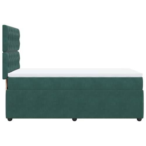 Box spring krevet s madracem tamnozeleni 80 x 200 cm baršunasti - Tamnozelena 80 x 200 cm Dizajn s gumbima Cijena