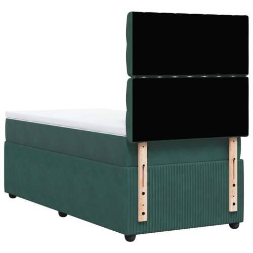 Box spring krevet s madracem tamnozeleni 80 x 200 cm baršunasti - Tamnozelena 80 x 200 cm Dizajn s gumbima Cijena