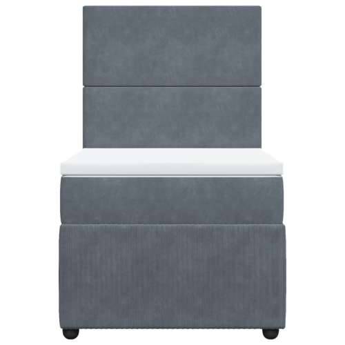Box spring krevet s madracem tamnosivi 90x190 cm baršunasti - Tamno siva 90 x 190 cm Gladak dizajn Cijena