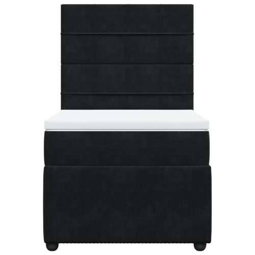 Box spring krevet s madracem crni 90x190 cm baršunasti - Crna 90 x 190 cm Blok s kvadratima Cijena