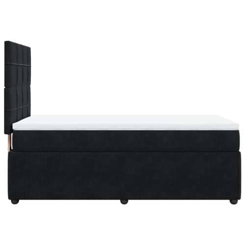 Box spring krevet s madracem crni 90x190 cm baršunasti - Crna 90 x 190 cm Blok s kvadratima Cijena