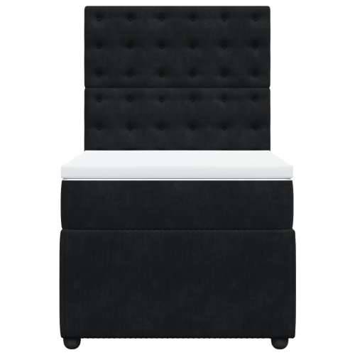 Box spring krevet s madracem crni 90x190 cm baršunasti - Crna 90 x 190 cm gumbi Cijena