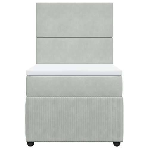 Box spring krevet s madracem svjetlosivi 100x200 cm baršunasti - Svjetlosiva 100 x 200 cm Gladak dizajn Cijena