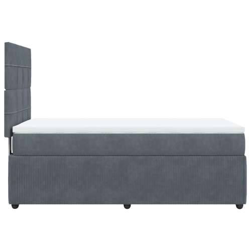 Box spring krevet s madracem tamnosivi 100x200 cm baršunasti - Tamno siva 100 x 200 cm Blok s kvadratima Cijena
