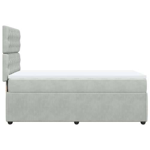 Box spring krevet s madracem svjetlosivi 100x200 cm baršunasti - Svjetlosiva 100 x 200 cm Dizajn s gumbima Cijena
