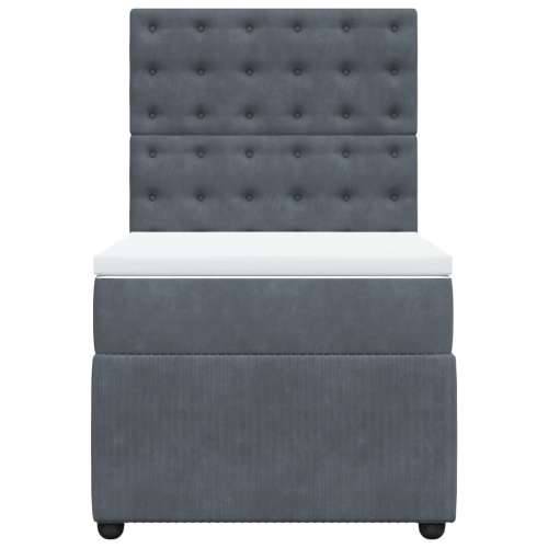 Box spring krevet s madracem tamnosivi 100x200 cm baršunasti - Tamno siva 100 x 200 cm gumbi Cijena