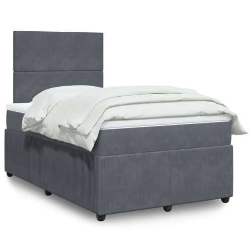 Box spring krevet s madracem tamnosivi 120 x 200 cm baršunasti Tamno siva 120 x 200 cm Gladak dizajn Cijena