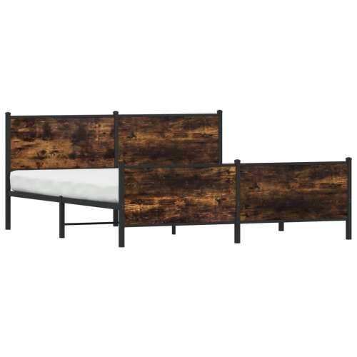 Metalni okvir kreveta bez madraca boja hrasta 180x200 cm Dimljeni hrast 180 x 200 cm s uzglavljem i podnožjem Cijena