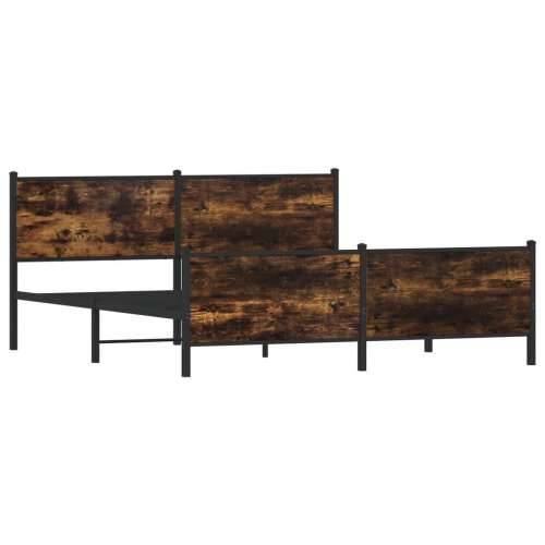 Metalni okvir kreveta bez madraca boja hrasta 180x200 cm Dimljeni hrast 180 x 200 cm s uzglavljem i podnožjem Cijena