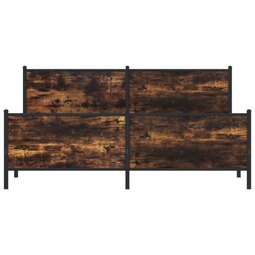 Metalni okvir kreveta bez madraca boja hrasta 180x200 cm Dimljeni hrast 180 x 200 cm s uzglavljem i podnožjem Cijena