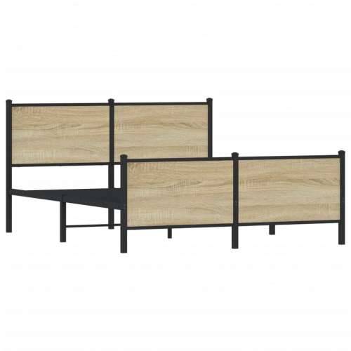 Metalni okvir kreveta bez madraca boja hrasta sonome 140x190 cm sonoma hrast 140 x 190 cm s uzglavljem i podnožjem Cijena