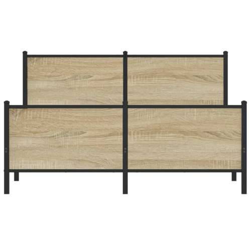 Metalni okvir kreveta bez madraca boja hrasta sonome 140x190 cm sonoma hrast 140 x 190 cm s uzglavljem i podnožjem Cijena
