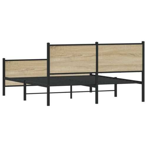 Metalni okvir kreveta bez madraca boja hrasta sonome 140x190 cm sonoma hrast 140 x 190 cm s uzglavljem i podnožjem Cijena