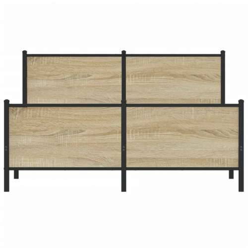 Metalni okvir kreveta bez madraca boja hrasta sonome 150x200 cm sonoma hrast 150 x 200 cm s uzglavljem i podnožjem Cijena