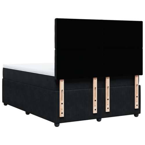 Krevet s oprugama i madracem crni 140x200 cm baršunasti Crna 140 x 200 cm gumbi Cijena