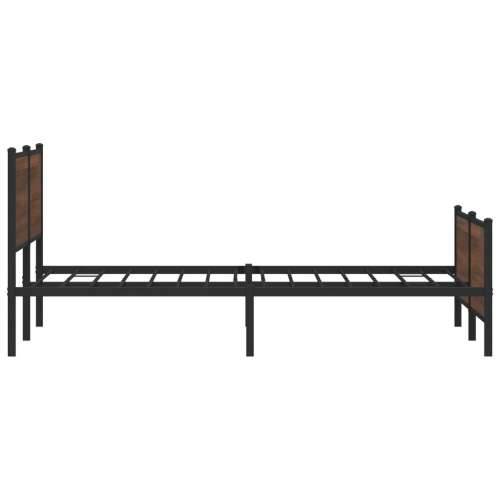 Metalni okvir kreveta bez madraca smeđa boja hrasta 183x213 cm Smeđi hrast 183 x 213 cm s uzglavljem i podnožjem Cijena