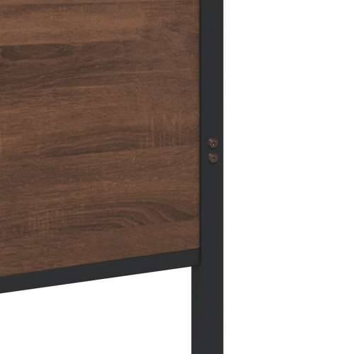 Metalni okvir kreveta bez madraca smeđa boja hrasta 183x213 cm Smeđi hrast 183 x 213 cm s uzglavljem i podnožjem Cijena