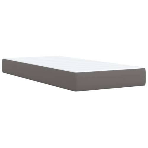 Krevet s oprugama i madracem sivi 90 x 190 cm od umjetne kože - Siva 90 x 190 cm gumbi Cijena