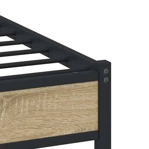 Metalni okvir kreveta bez madraca boja hrasta sonome 180x200 cm - sonoma hrast 180 x 200 cm s uzglavljem i dvostrukim niskim pod Cijena