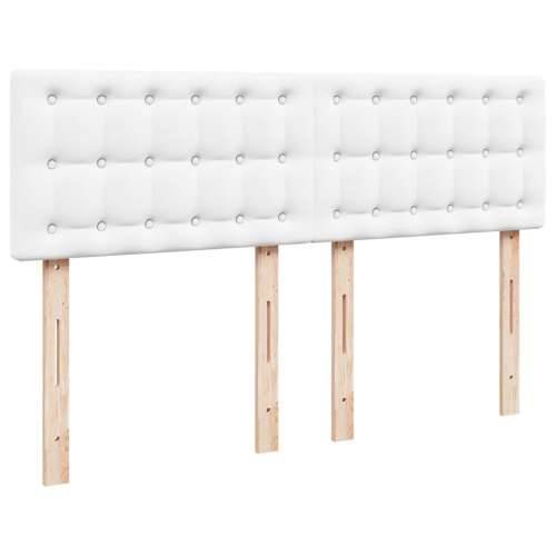 Krevet s oprugama i madracem bijeli 140x190 cm od umjetne kože - Bijela 140 x 190 cm gumbi Cijena