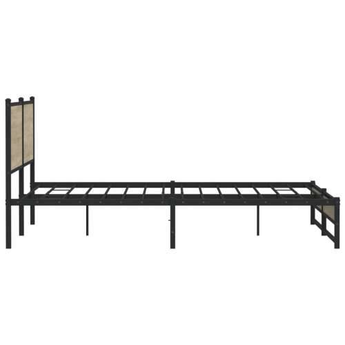 Metalni okvir kreveta bez madraca boja hrasta sonome 193x203 cm - sonoma hrast 193 x 203 cm s uzglavljem i dvostrukim niskim pod Cijena