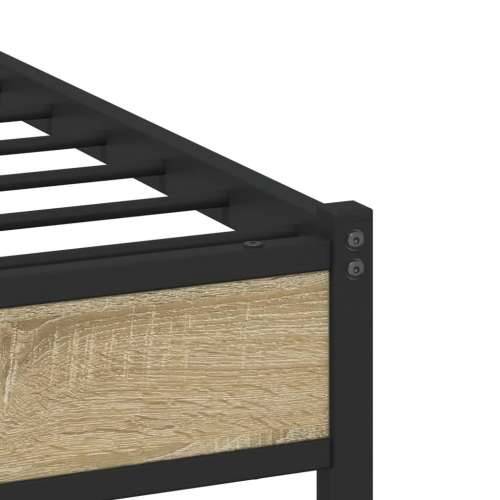 Metalni okvir kreveta bez madraca boja hrasta sonome 193x203 cm - sonoma hrast 193 x 203 cm s uzglavljem i dvostrukim niskim pod Cijena