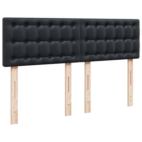 Krevet s oprugama i madracem crni 160 x 200 cm od umjetne kože - Crna 160 x 200 cm gumbi Cijena