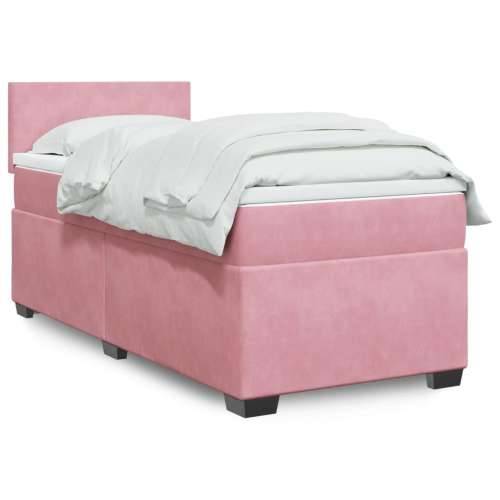 Box spring krevet s madracem ružičasti 80 x 200 cm baršunasti - Ružičasta 80 x 200 cm Gladak dizajn Cijena