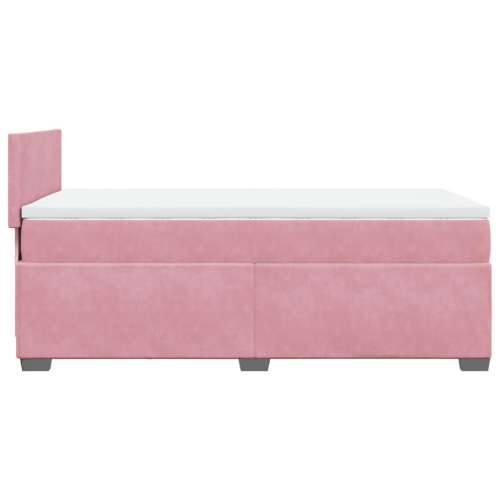 Box spring krevet s madracem ružičasti 80 x 200 cm baršunasti - Ružičasta 80 x 200 cm Gladak dizajn Cijena