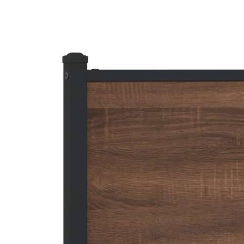 Metalni okvir kreveta bez madraca smeđa boja hrasta 150x200 cm Smeđi hrast 150 x 200 cm s uzglavljem i visokim podnožjem Cijena