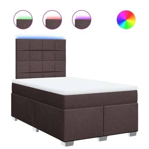 Krevet box spring s madracem tamnosmeđi 120 x 190 cm od tkanine - Tamno smeđa 120 x 190 cm Blok s kvadratima Cijena