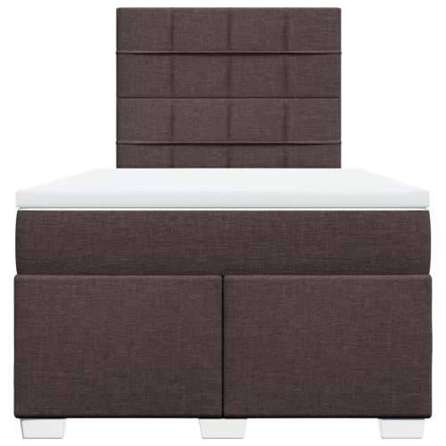 Krevet box spring s madracem tamnosmeđi 120 x 190 cm od tkanine - Tamno smeđa 120 x 190 cm Blok s kvadratima Cijena