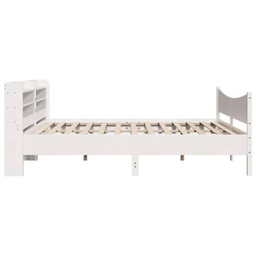 Okvir za krevet s uzglavljem bijeli 200x200 cm masivna borovina - Bijela 200 x 200 cm Cijena