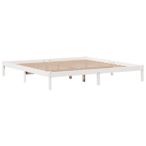 Okvir kreveta bez madraca bijeli 200x200 cm od masivne borovine - Bijela 200 x 200 cm Cijena