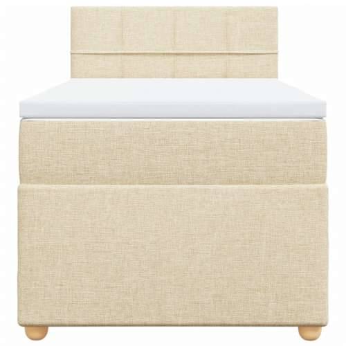 Krevet s oprugama i madracem krem 90 x 190 cm od tkanine - Krema 90 x 190 cm Blok s kvadratima Cijena