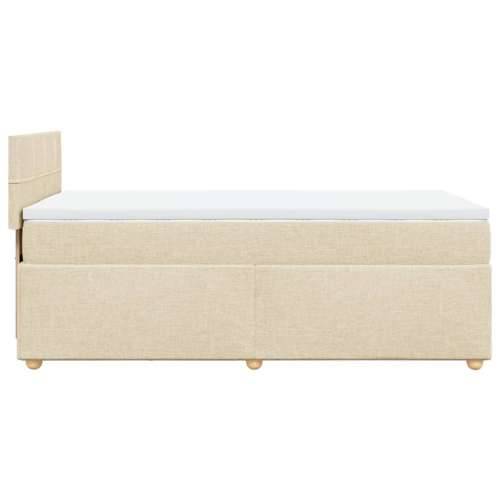 Krevet s oprugama i madracem krem 90 x 190 cm od tkanine - Krema 90 x 190 cm Blok s kvadratima Cijena