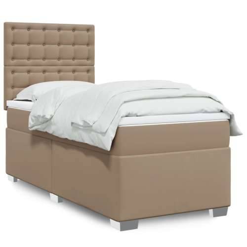 Krevet s oprugama i madrac cappuccino 80x200 cm od umjetne kože Boja cappuccina 80 x 200 cm gumbi Cijena