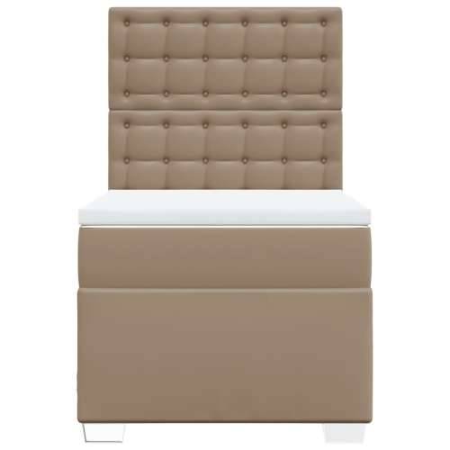 Krevet s oprugama i madrac cappuccino 80x200 cm od umjetne kože Boja cappuccina 80 x 200 cm gumbi Cijena