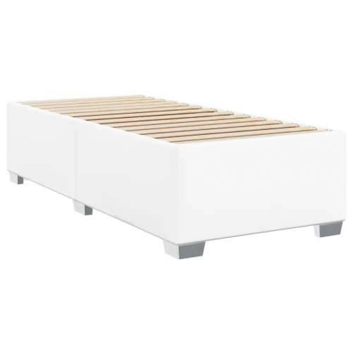 Krevet s oprugama i madracem bijeli 90 x 200 cm od umjetne kože - Bijela 90 x 200 cm gumbi Cijena