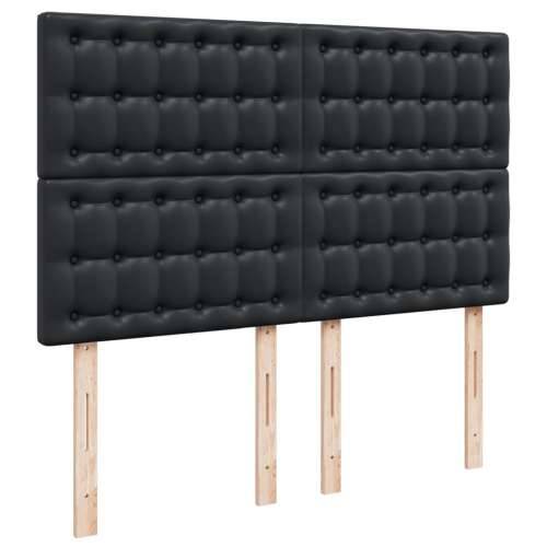 Krevet s oprugama i madracem crni 140 x 200 cm od umjetne kože - Crna 140 x 200 cm gumbi Cijena