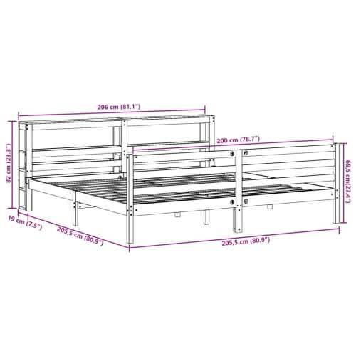 Okvir kreveta bez madraca bijeli 200x200 cm od masivne borovine - Bijela 200 x 200 cm Cijena