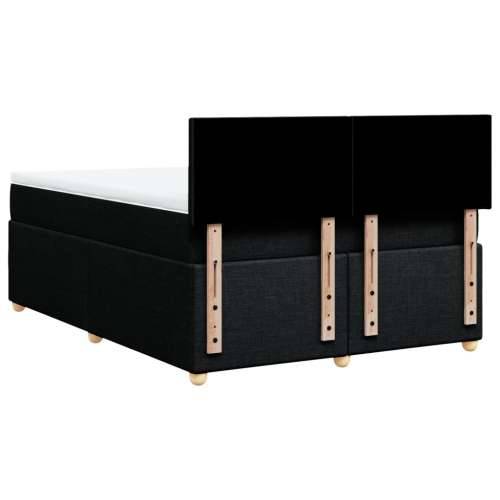 Krevet s oprugama i madracem crni 140 x 190 cm od tkanine - Crna 140 x 190 cm Gladak dizajn Cijena