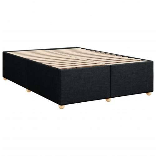 Krevet s oprugama i madracem crni 140 x 190 cm od tkanine - Crna 140 x 190 cm Gladak dizajn Cijena