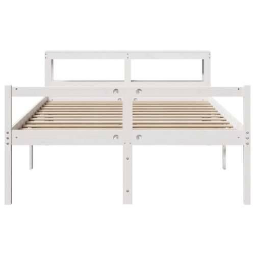 Krevet za starije s uzglavljem bijeli 150 x 200 cm borovina - Bijela 150 x 200 cm Cijena