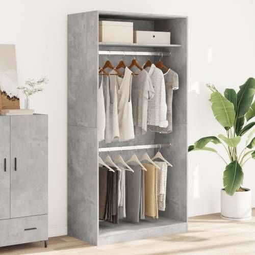 Ormar siva boja betona 100 x 50 x 200 cm od konstruiranog drva - Beton siva 100 x 50 x 200 cm 1 1 polica Cijena
